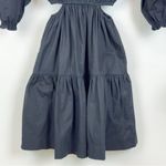 NWT Lusana Brooke Mini Dress in Black 100% Cotton Size Small Photo 3