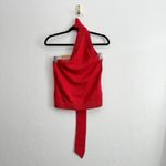 Reformation  | Allegra Cotton Halter Scarf Knit Sweater Tank Sun-Dried Tomato Red Photo 2