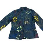Chico's Additions by Chico’s Black Embroidered Collarless Blazer Multicolor Swirls Sz 1X Photo 6