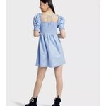 Hill House The Athena Nap Mini Dress Light Blue Glitter Check Size S Photo 2