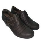 Natural Soul slip on shoes side zip 2” block heel buckle embellishment size 8 Photo 0