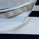 ZARA  Trafaluc Crop Top White Black Stripe Flared Sleeves L - EUC Photo 4