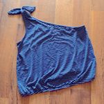 American Eagle  Soft & Sexy One-Shoulder Cropped Tank Top Navy Blue Gray medium Photo 0