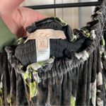 Hutch Anthropologie  Velvet Floral Mini‎ Dress size xl black and green whimsical Photo 2