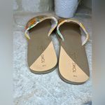 Toms  Carly Pale Pink Fabric Sunkissed Oranges Slip On Slides Sandals sz 11 Photo 3