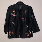 Silkland Embroidered Floral Blazer Size Small Multi Photo 0