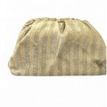 Anthropologie  The Frankie Raffia Clutch in Gold Bag Crossbody Chain Clutch Purse Photo 7