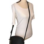 J.Crew Signet Crossbody Bag Dark Gray Pebbled Leather Keys Lock Charms Zip Top Photo 2