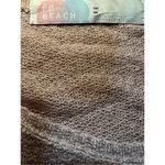 Free People  Beach Knit Long Sleeve Top Pink Tan Sz M boho hippie slouchy Photo 3