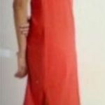 Z Supply  slub ruffle coral Sheath Maxi‎ Dress ruffle Sleeve wide slits medium Photo 0