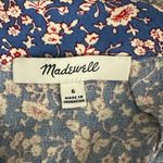 Madewell  Porch Side Button Mini Skirt Womens 6 Blue Summer Vines Floral Boho Photo 3