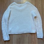Aerie ‎ Oversized Chunky Knit Cream Sweater Women’s XS-M Cozy Pullover Christmas Photo 7
