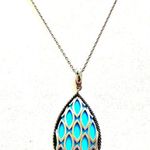 Hera Designer Sterling Silver 925 Turquoise Pendant and Adjustable Chain Photo 1
