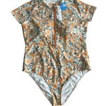 CUPSCHE Floral Front Zip Short Sleeve Swimsuit Size XL NEW NWT Photo 2