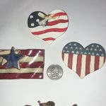 Lot of 7 Red White Blue Stripes & Stars American Flag Pins Brooches Photo 3