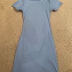 SS Crewneck Open Tie Back Dress Blue Photo 0