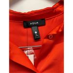 AQUA Satin Shirt Tangerine Tango Size Extra Small Front Pocket Long Sleeve NWT Photo 4