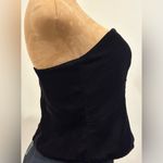 David's Bridal David’s Bridal Dark Chocolate Velvet Brown Strapless Corset Look Top Sz 12 Photo 3