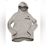 Nike  Women’s Small Merled Light Gray Hooded‎ Black Trim Pockets Sweatshirt Photo 1