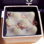 14K Rose Gold Plated Double Rings Charm Bracelet for Women Photo 1