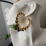 18k Gold Filled XL Hearts Heart Hoop Earrings Photo 4