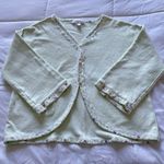 Vintage 90s Boho Hippie Cottage Light Green Cardigan Sweater Womens Size Large Photo 0