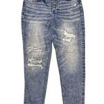Maurice's  Women's High Rise Boyfriend Distressed Button Fly Jeans Size 6 Blue Photo 0