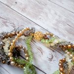 Vintage Chunky Choker Necklace Green & Bronze Tones Photo 6