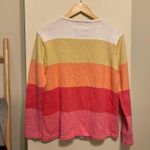 Heirloom Collectibles Striped Spring Sweater Butterflies Flowers Size S Pink Photo 6