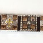 West Star Texas Rhinestone Crosses Belt Medium Brown Photo 9
