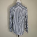 Marc New York  Black White Stripe Embroidered Floral Button Up Sz Small Photo 1