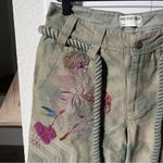 Free People NWT We The Free Electric Sands Embroidered Pants in Green Photo 4