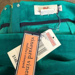 Vineyard Vines Womens Kelly Green Velour Velvet Cropped Pants Size 12 NWT Photo 2