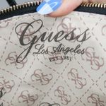 Guess Huntley Medium Cali Satchel In Black Faux Leather Alligator Photo 10