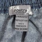 Poetry  Boho Smocked Strapless Wide Leg Chambray Jumpsuit Denim Blue Small Photo 10