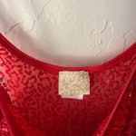 Daytrip  Red Sequin Tank Top M Y2K Romantic Sheer Sparkle Party‎ Going Out Photo 4