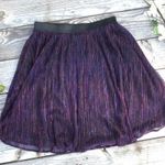 Modcloth Glitz the Spot Metallic Shimmery Pleated A Line Skirt Medium Photo 2