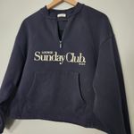 Lounge  Sunday Club Navy Quarter Zip Sweatshirt, L Photo 3