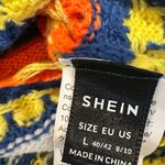 SheIn Women’s Large Striped Cropped Crewneck Sweater. Scalloped Hem. Oversized. Photo 8