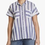 Lucky Brand Womens Plus 2X Stripe Tie Back Shirt Lightweight Cap Sleeve Striped Photo 0