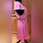 Wilfred  Aritzia Mademoiselle‎ Satin V-Neck Wrap Mini Dress in Bubble Pink Medium Photo 7