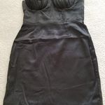 Naked Wardrobe  The Statement Black Satin Bustier Strapless Mini Dress Size S Photo 0
