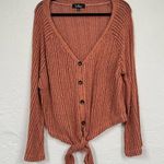 Lulus Orange Oversized Ribbed Boho Sweater Womens M Flare Sleeve Beachy Casual Photo 0