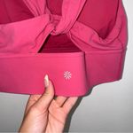 Athleta  Sports Bra Womens Small Pink Warrior Longline Twist Scoop Neck Active Photo 2
