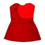 Farm Rio NWT X ANTHROPOLOGIE Strapless Structured Red Heart Mini Dress Sz L Photo 0