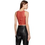 Miaou Jinx Top in Strawberry Large New Womens Faux Leather Vegan Cropped Tank Red Photo 7