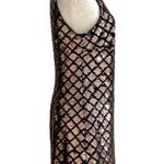 JB by Julie Brown Dress Gold Sequins Diamond Pattern Sleeveless Party Small Black Photo 3