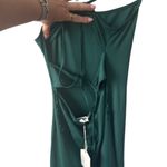 LUNIK Ribbed Midi Dress Size M Dark Green Bodycon Cutout Criss-Cross Back NWT Photo 1