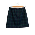 Madewell  Plaid Mini Skirt Women Size 0 Wool Blend‎ Green Blue Zipper Lined Photo 1
