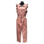 Strut & Bolt mauve color Ruffled Zip Up Sleeveless Twill Jumpsuit size L NWT Photo 1